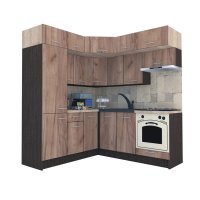 Bucatarie de Colt BIG GENA NEW DR. 190-200, Wenge / Decor K004
